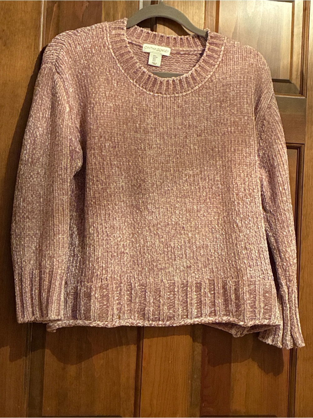 Cynthia Rowley Dusty Rose Chenille Crewneck Sweater - somewhat oversized